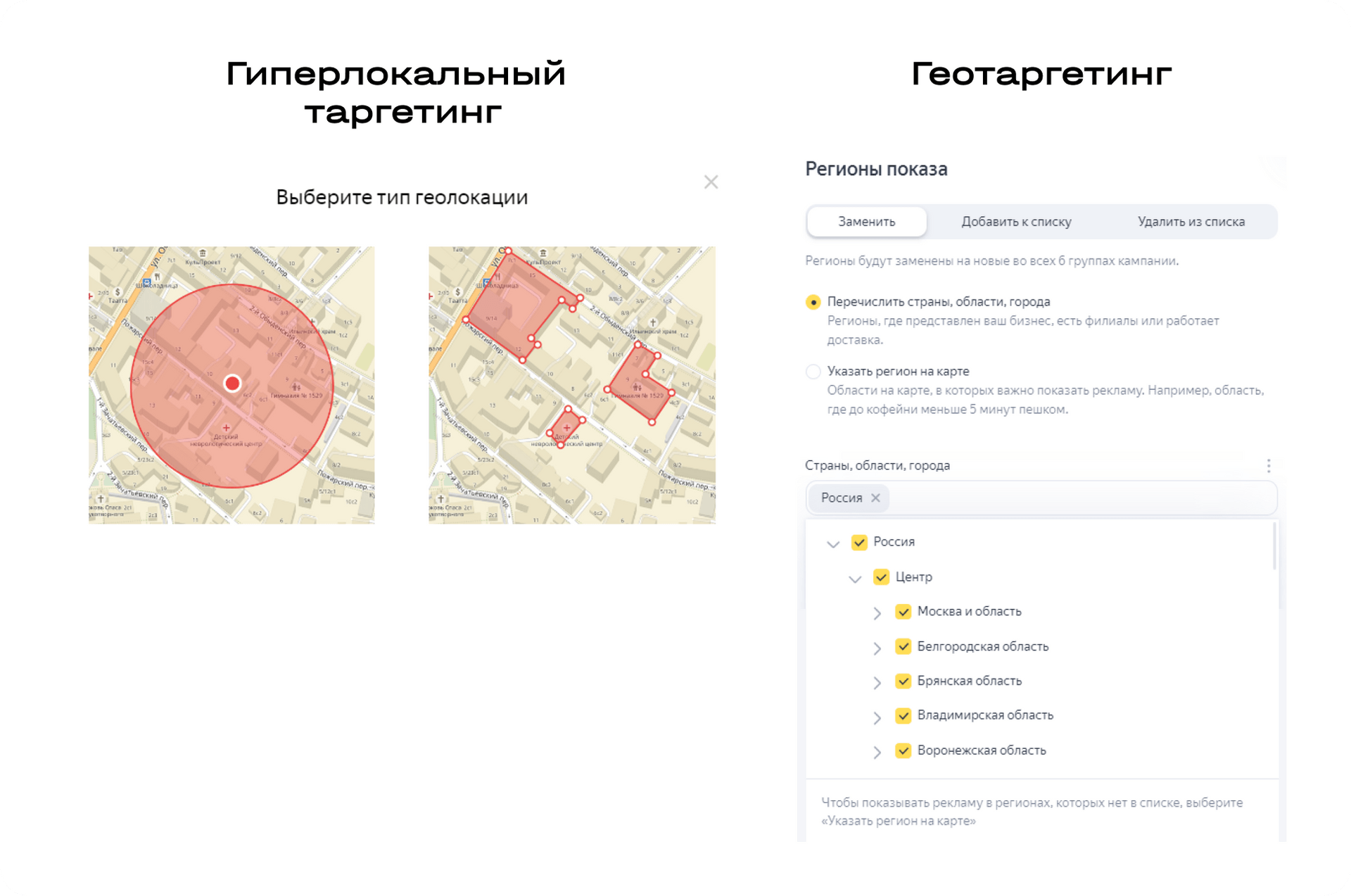 Возможности геотаргетинга